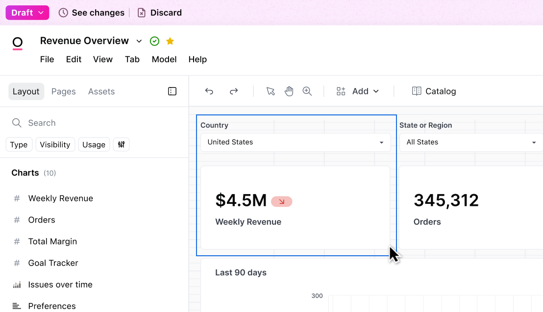 Dynamic dashboard layouts in Omni