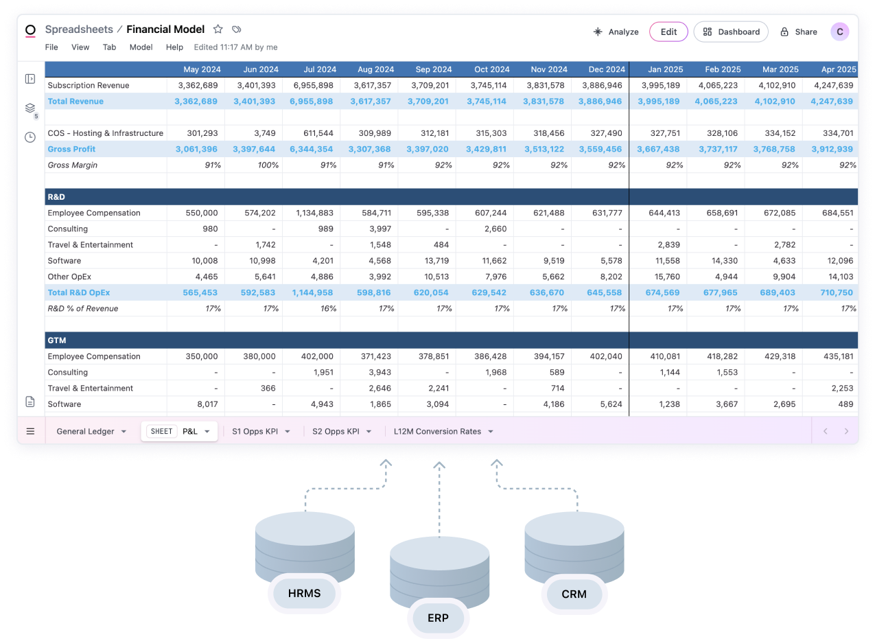 A product shot of Omni showing a workbook